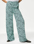Printed Drawstring Wide Leg Trousers